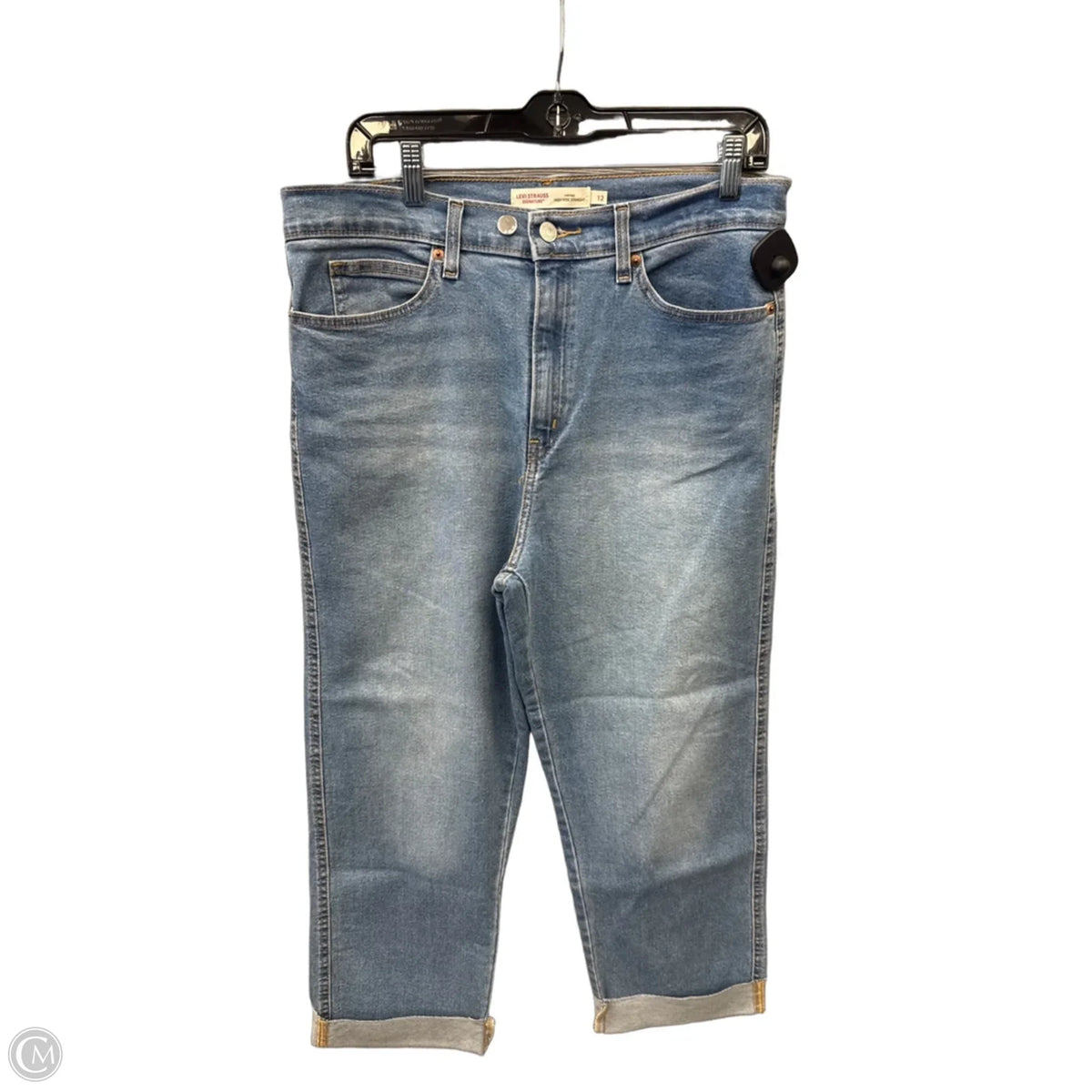 Jeans Straight By Levis In Blue Denim, Size: 12