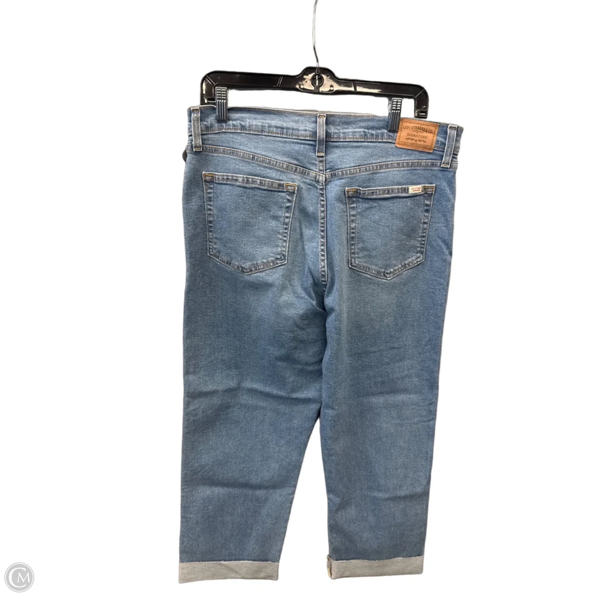 Jeans Straight By Levis In Blue Denim, Size: 12