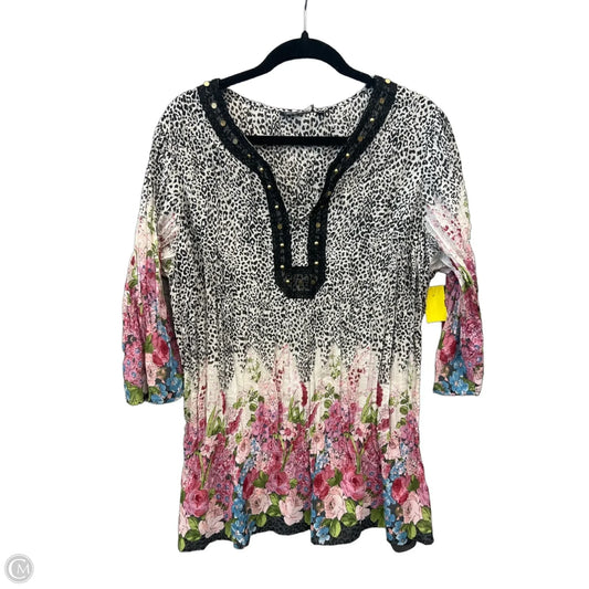 Top Long Sleeve By Notations In Animal Print, Size: 2x