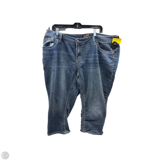 Capris By Seven 7 In Blue Denim, Size: 20
