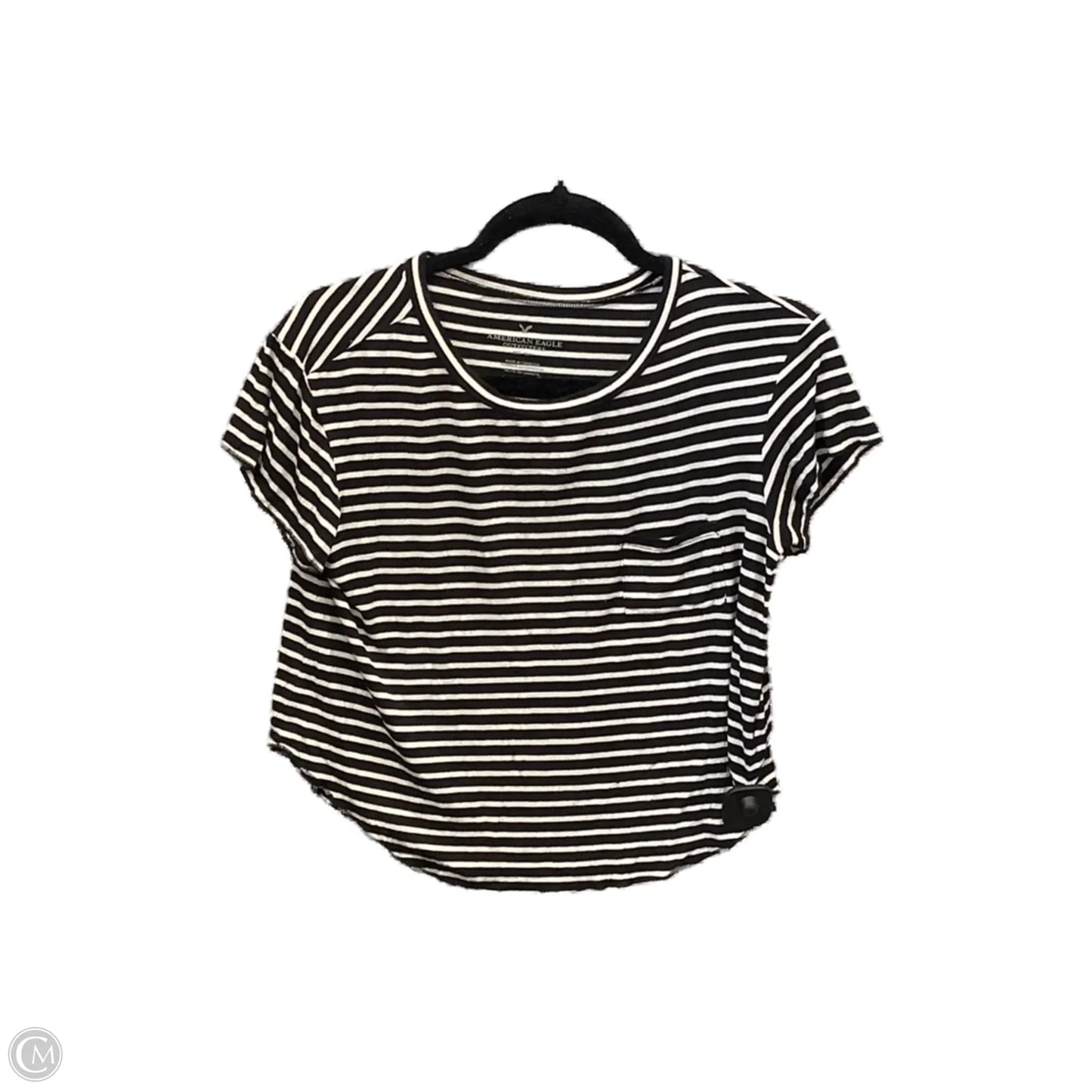 Top Short Sleeve By American Eagle In Striped Pattern, Size: Xs