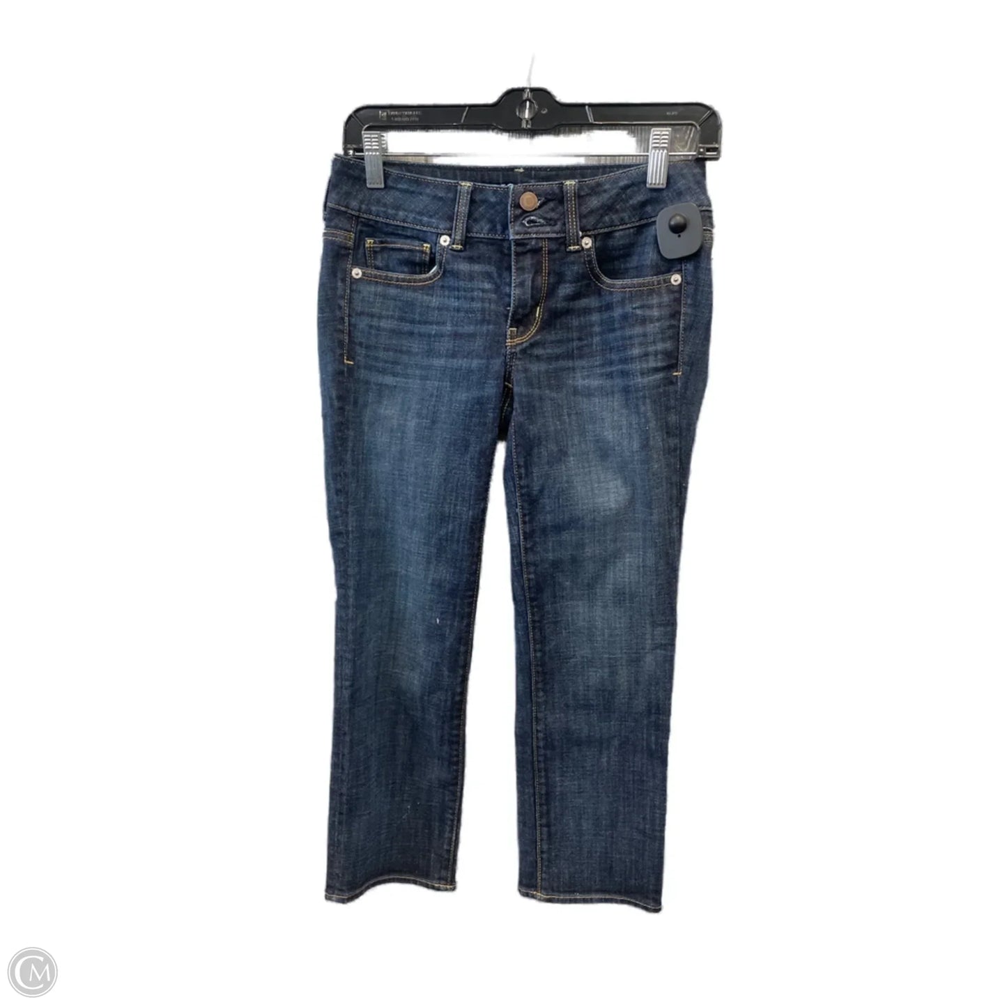 Jeans Straight By American Eagle In Blue Denim, Size: 0