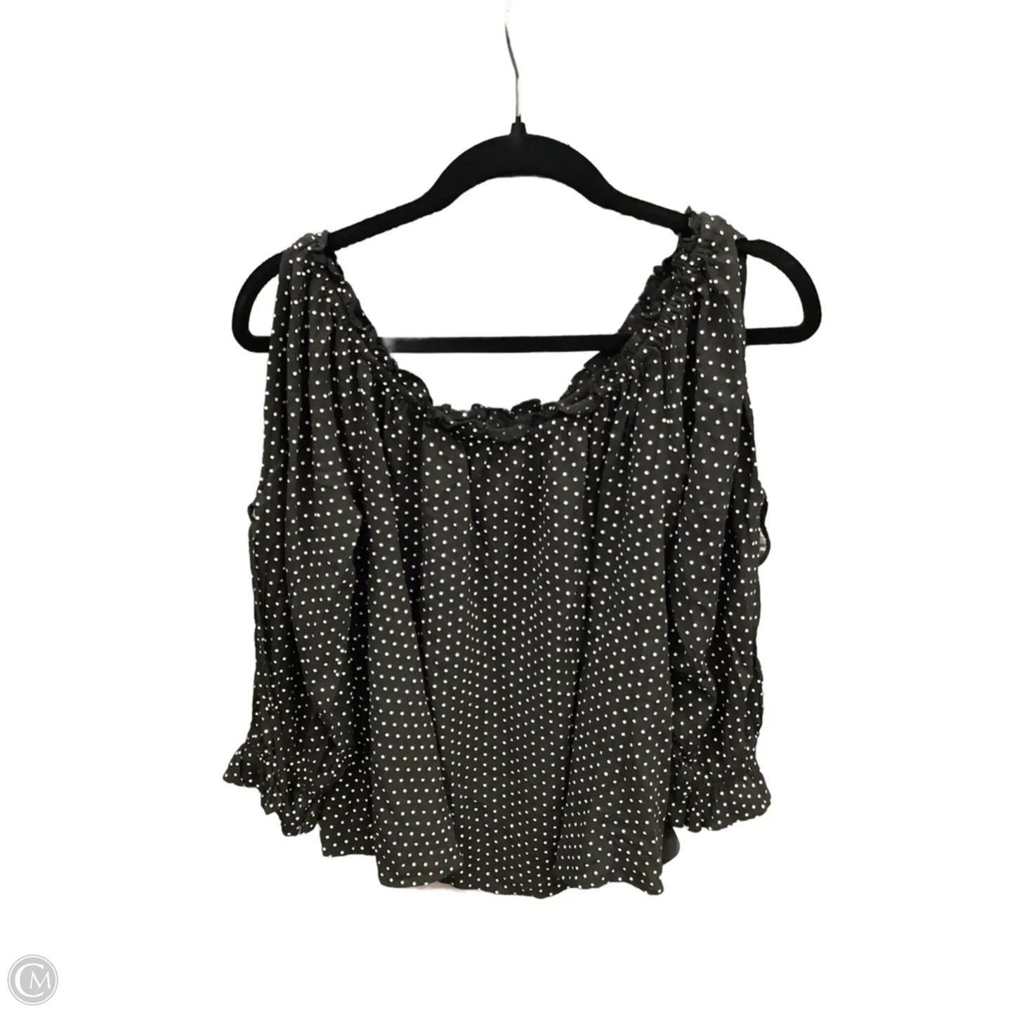 Top 3/4 Sleeve By American Eagle In Black, Size: M