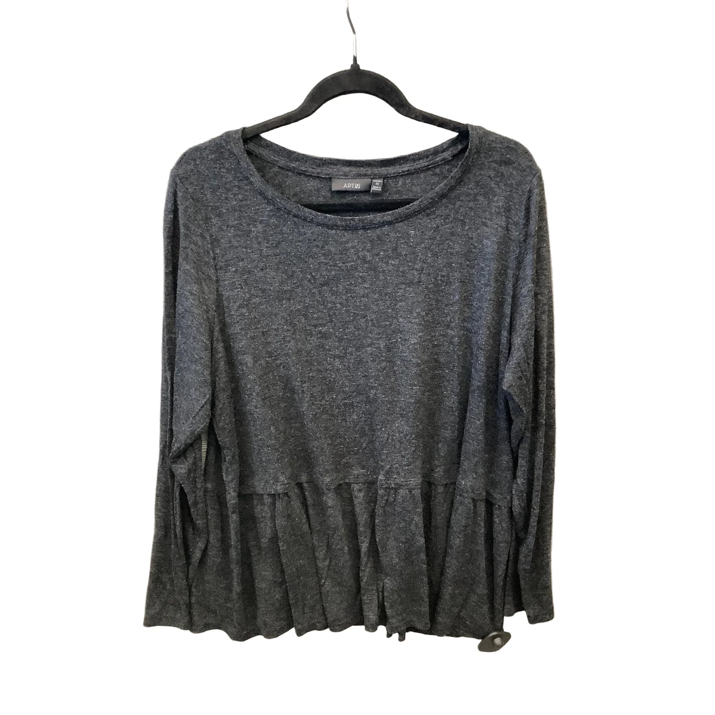 Top Long Sleeve By Apt 9 In Grey, Size: 1x