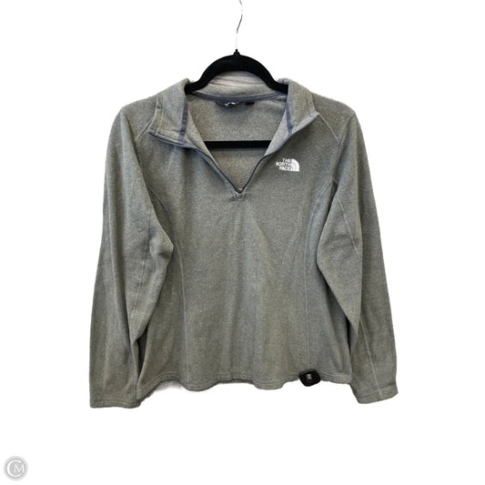 Athletic Top Long Sleeve Collar By The North Face In Grey, Size: L