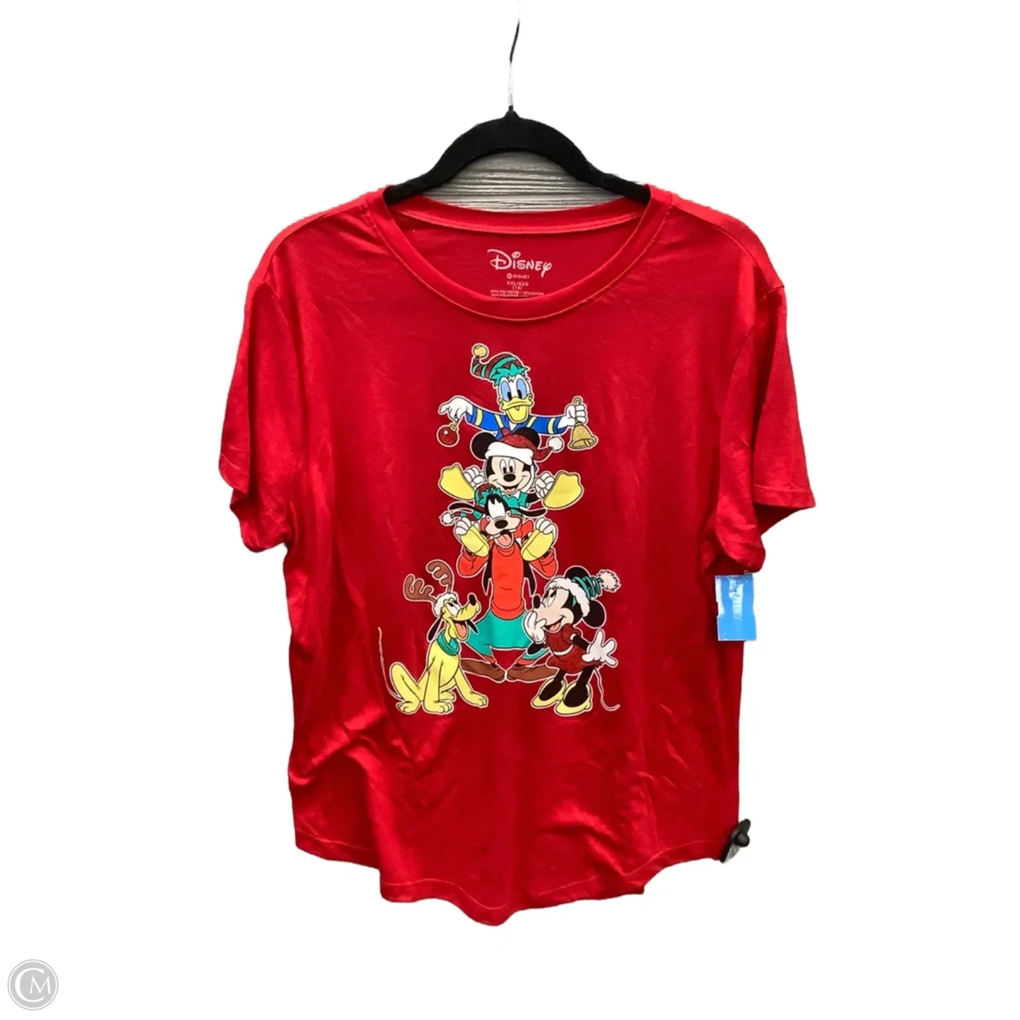 Top Short Sleeve By Disney In Red, Size: Xxl