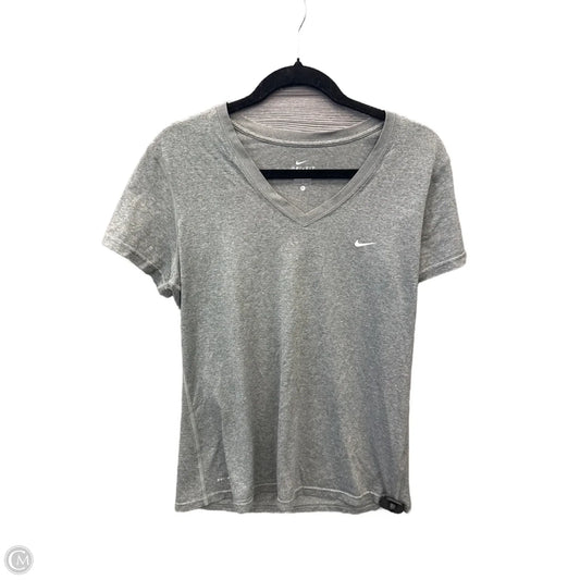 Athletic Top Short Sleeve By Nike Apparel In Grey, Size: L