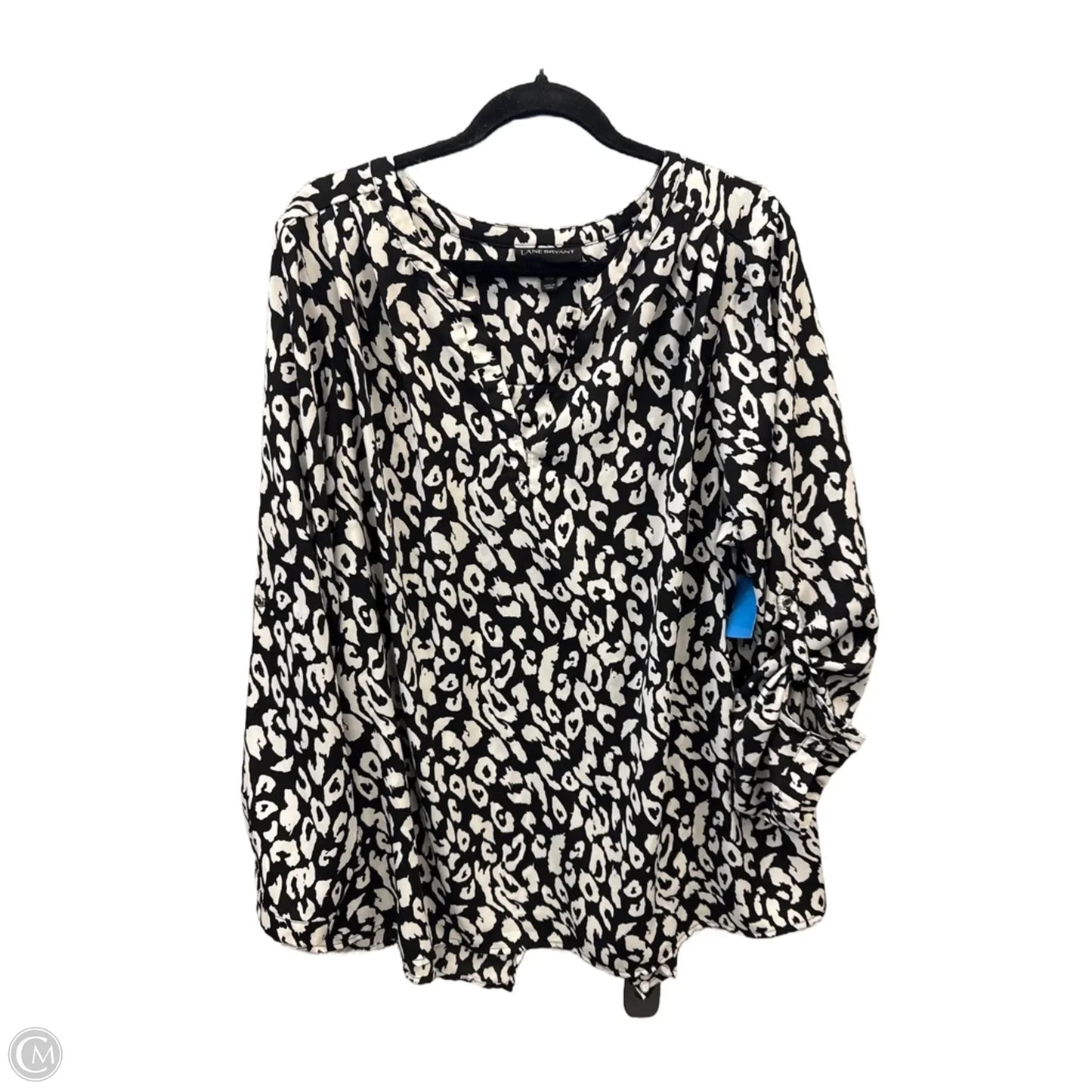 Top Long Sleeve By Lane Bryant In Black & White, Size: 1x