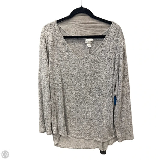 Top Long Sleeve By Ava & Viv In Grey, Size: 2x