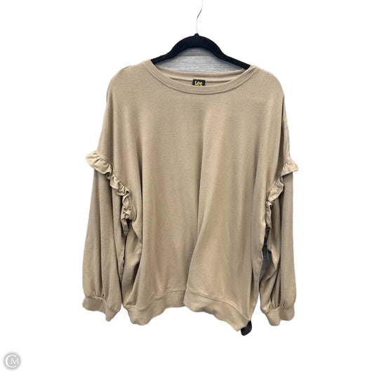 Top Long Sleeve By Lee In Brown, Size: 2x
