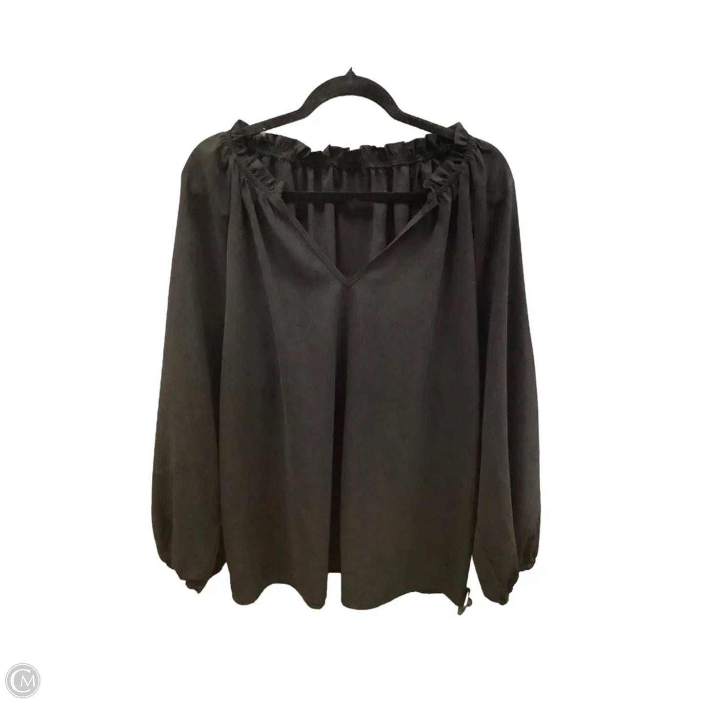 Top Long Sleeve By Cmf In Black, Size: 2x