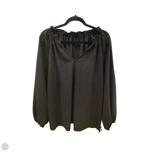 Top Long Sleeve By Cmf In Black, Size: 2x