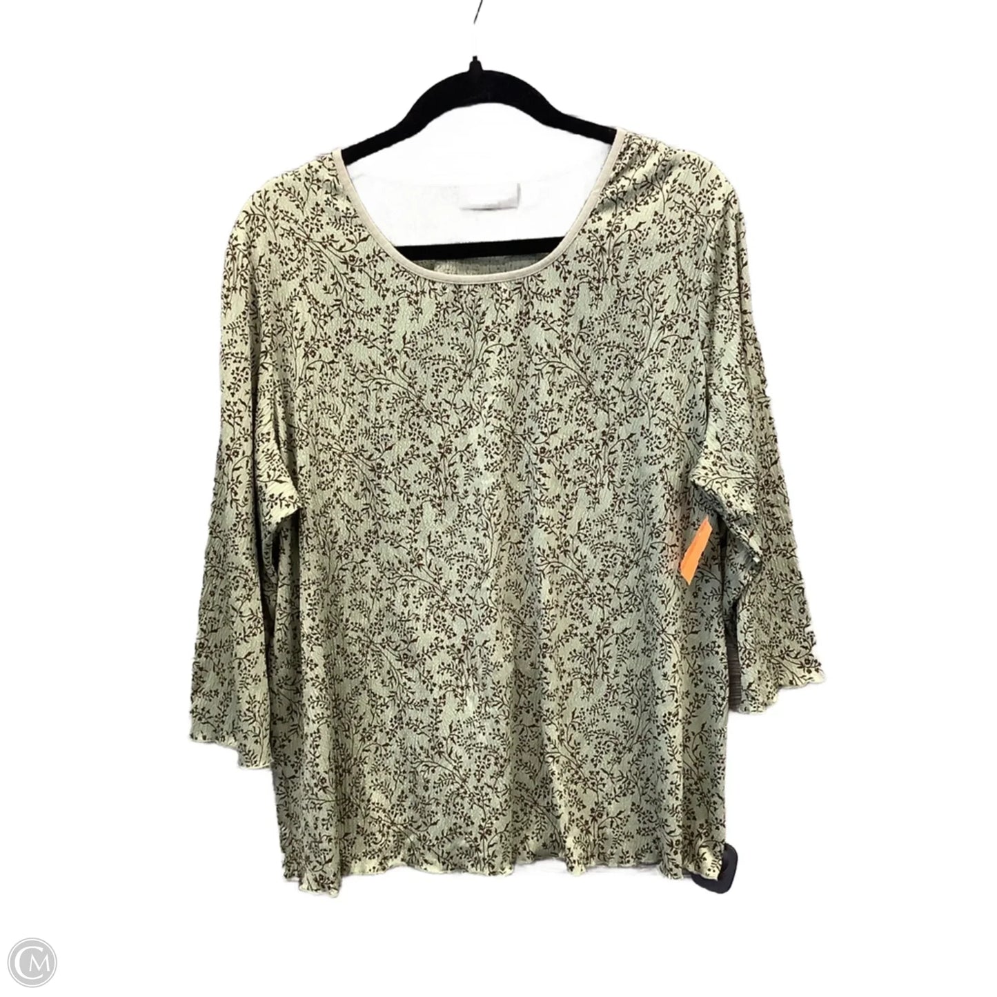 Top Long Sleeve By Croft And Barrow In Green, Size: 1x