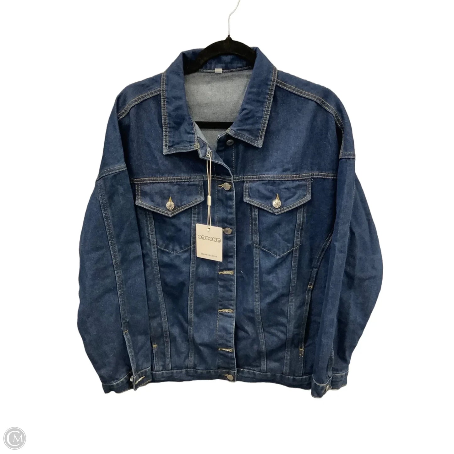 Jacket Denim By Clothes Mentor In Blue Denim, Size: L