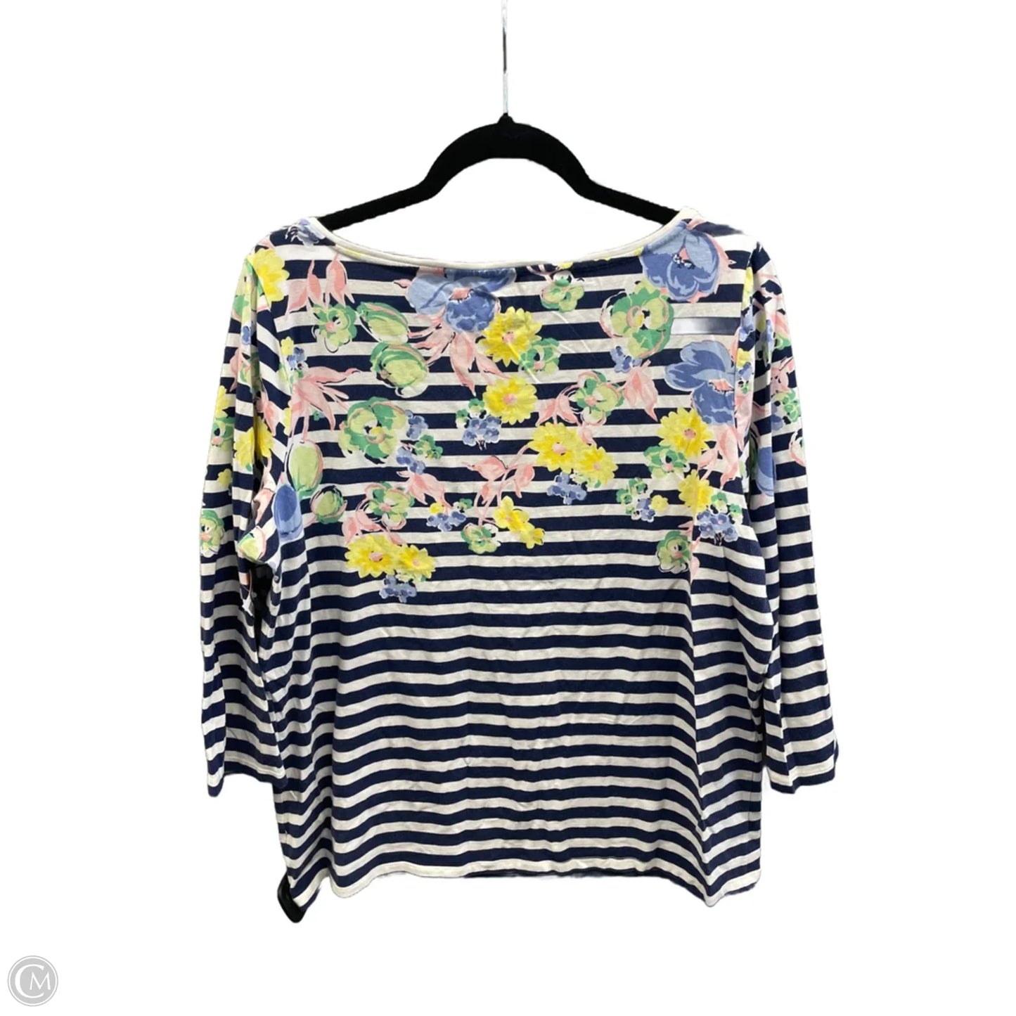 Top 3/4 Sleeve By Talbots In Striped Pattern, Size: 1x