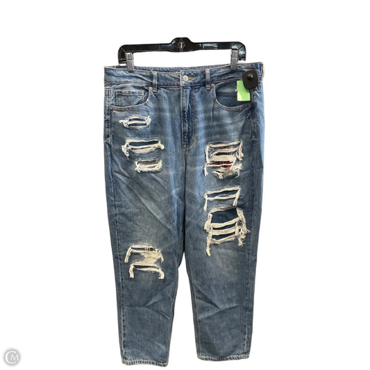 Jeans Straight By American Eagle In Blue Denim, Size: 14