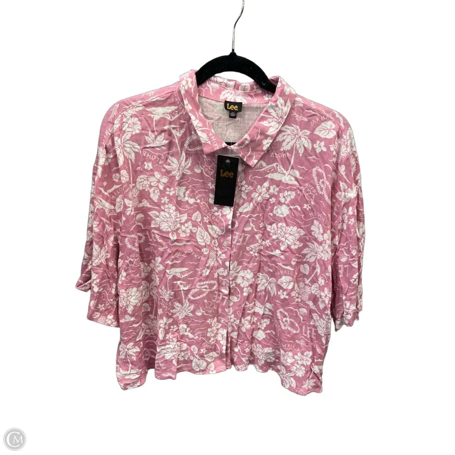 Top Short Sleeve By Lee In Pink, Size: 2x