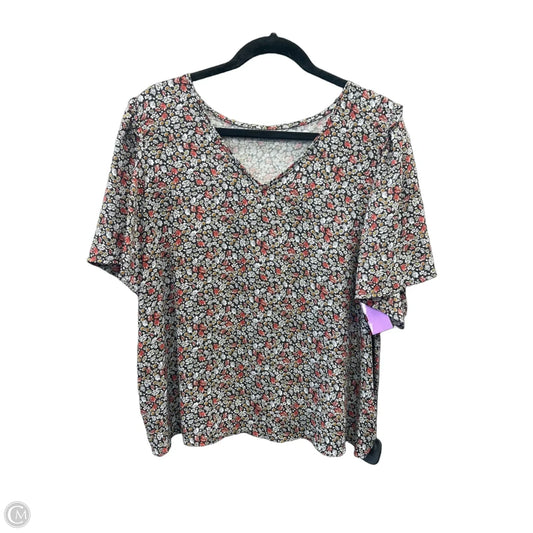 Top Short Sleeve By Loft In Floral Print, Size: Xl