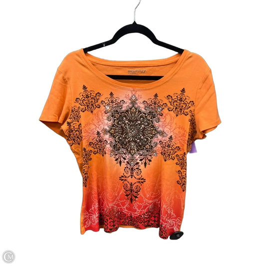 Top Short Sleeve By Zenergy By Chicos In Orange, Size: L
