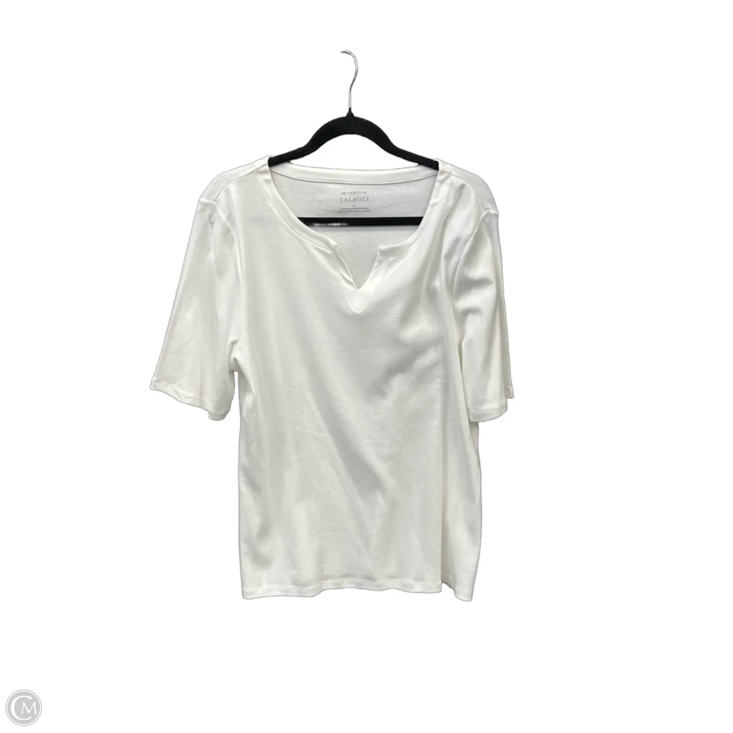 Top Short Sleeve Basic By Talbots In White, Size: Xl