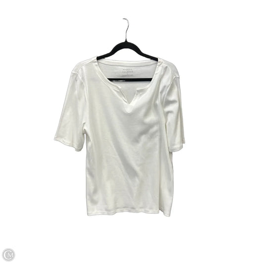 Top Short Sleeve Basic By Talbots In White, Size: Xl
