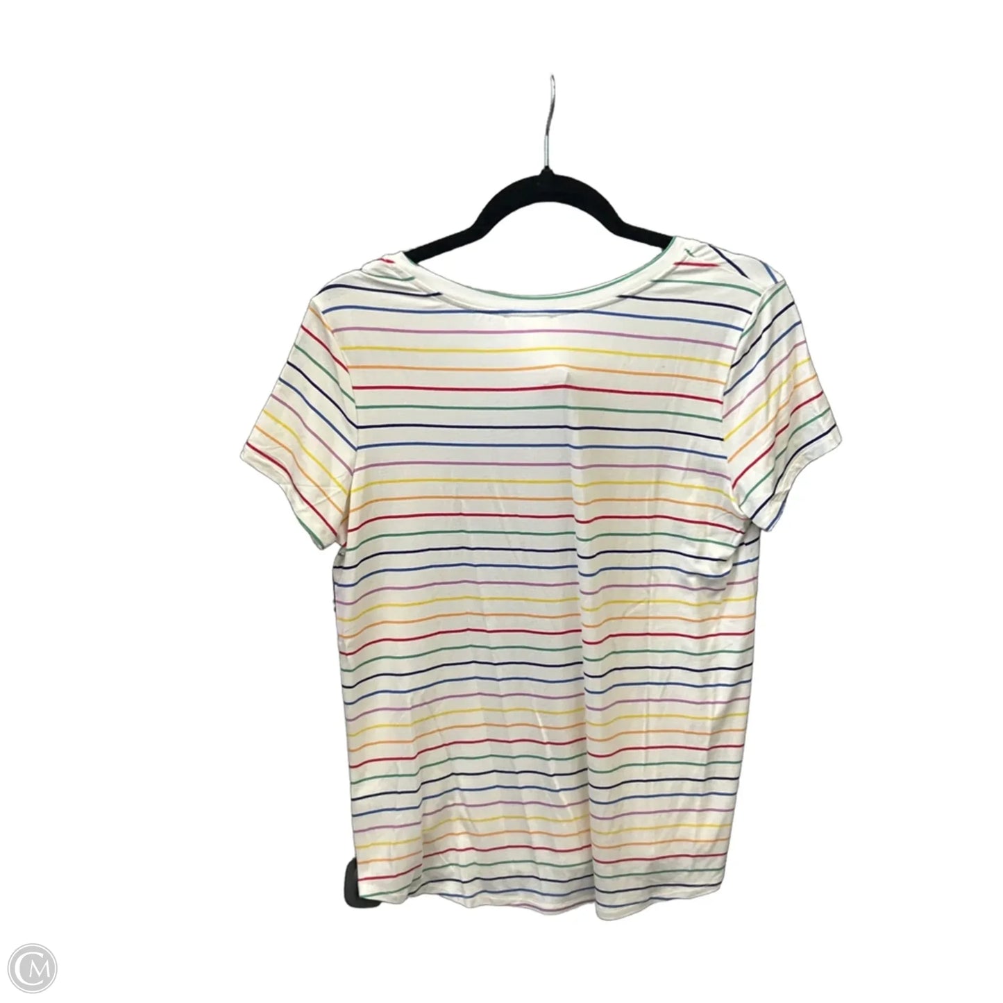Top Short Sleeve By Sugar Lips In Striped Pattern, Size: L