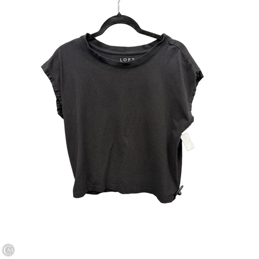 Top Short Sleeve By Loft In Black, Size: M