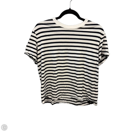 Top Short Sleeve By H&m In Striped Pattern, Size: L