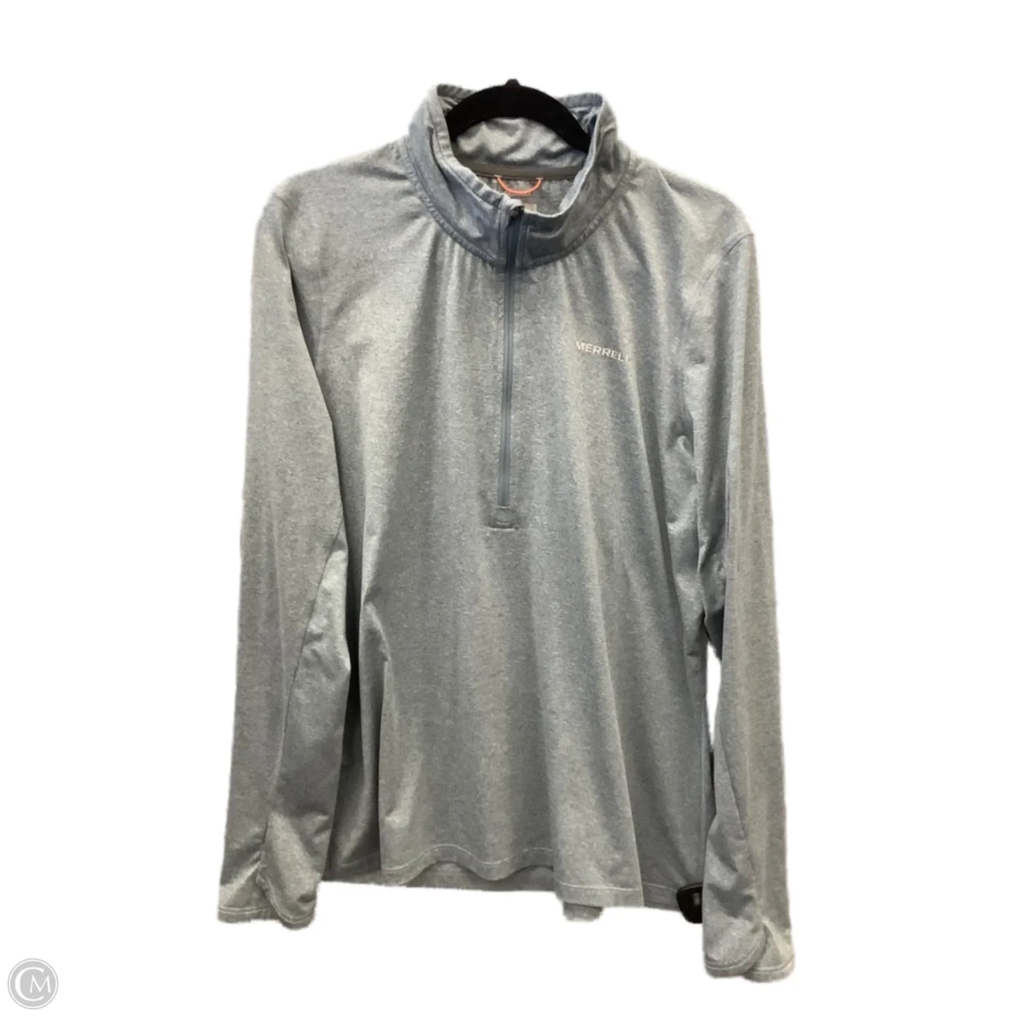 Athletic Top Long Sleeve Collar By Merrell In Blue, Size: Xl