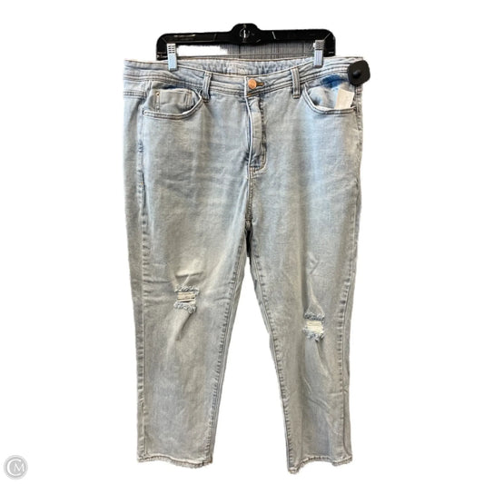 Jeans Straight By Terra & Sky In Blue Denim, Size: 18