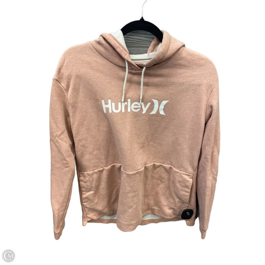 Athletic Sweatshirt Hoodie By Hurley In Pink, Size: M