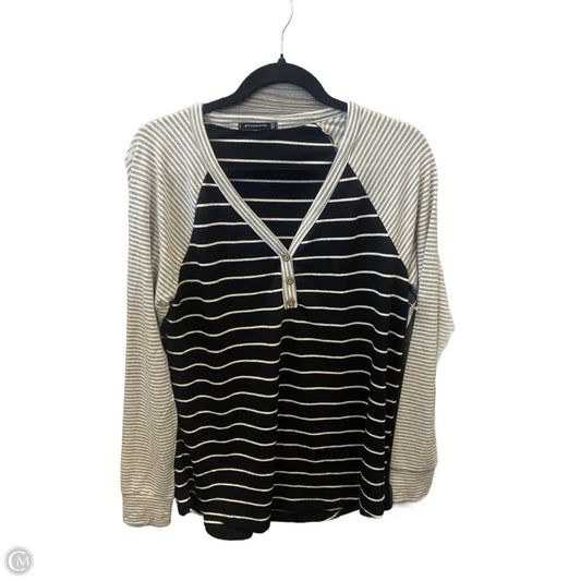 Top Long Sleeve By Staccato In Black & Grey, Size: S
