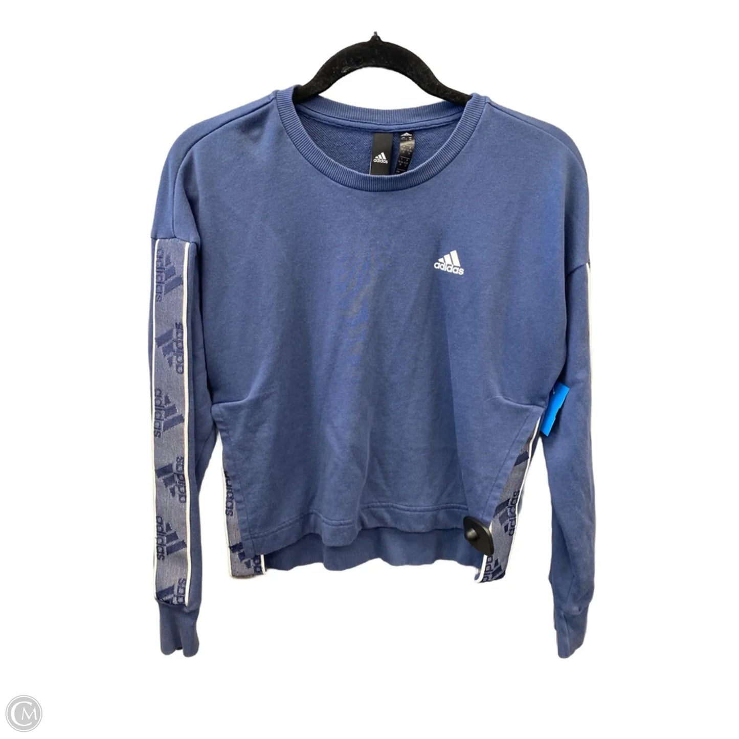 Athletic Top Long Sleeve Crewneck By Adidas In Blue, Size: Xs