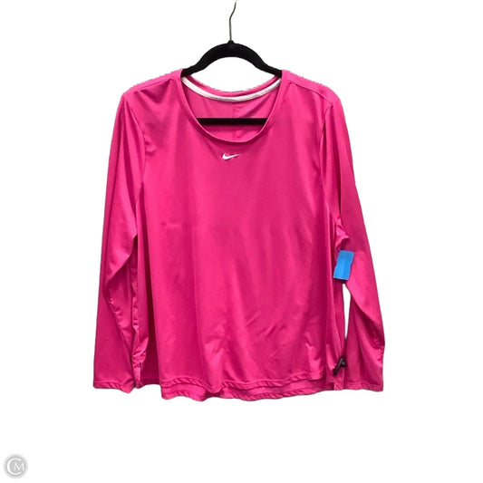 Athletic Top Long Sleeve Crewneck By Nike In Pink, Size: 1x