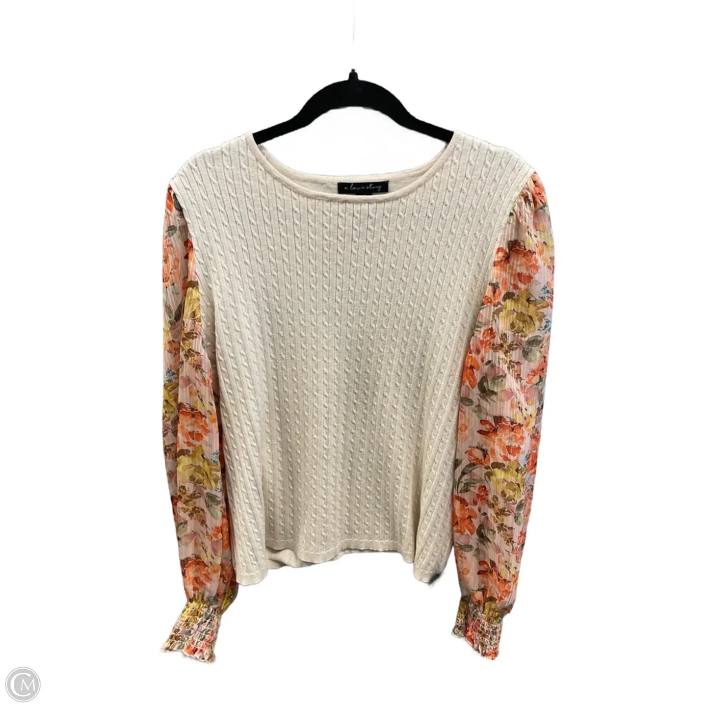 Top Long Sleeve By A Love Story In Peach, Size: Xl