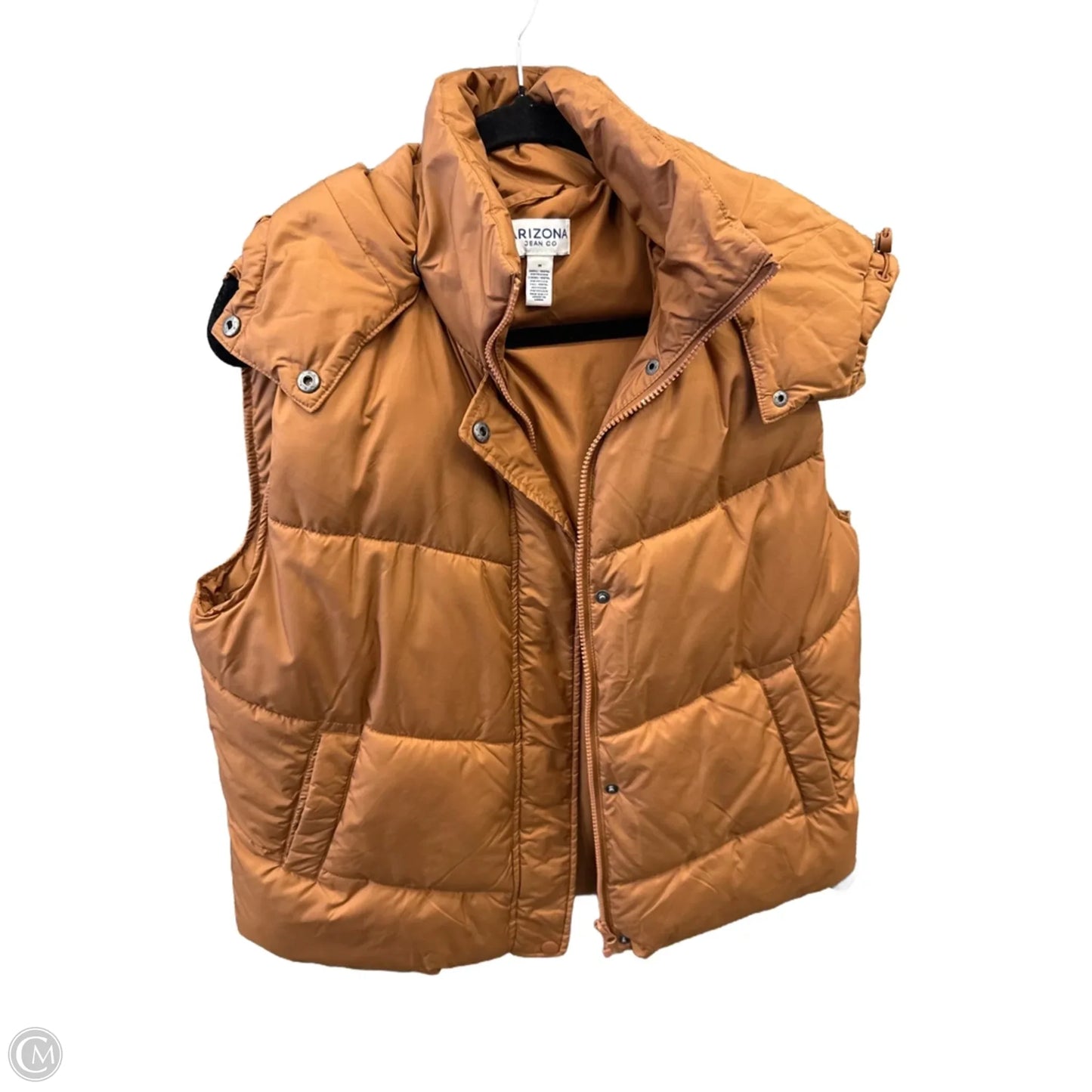 Vest Puffer & Quilted By Arizona In Brown, Size: M