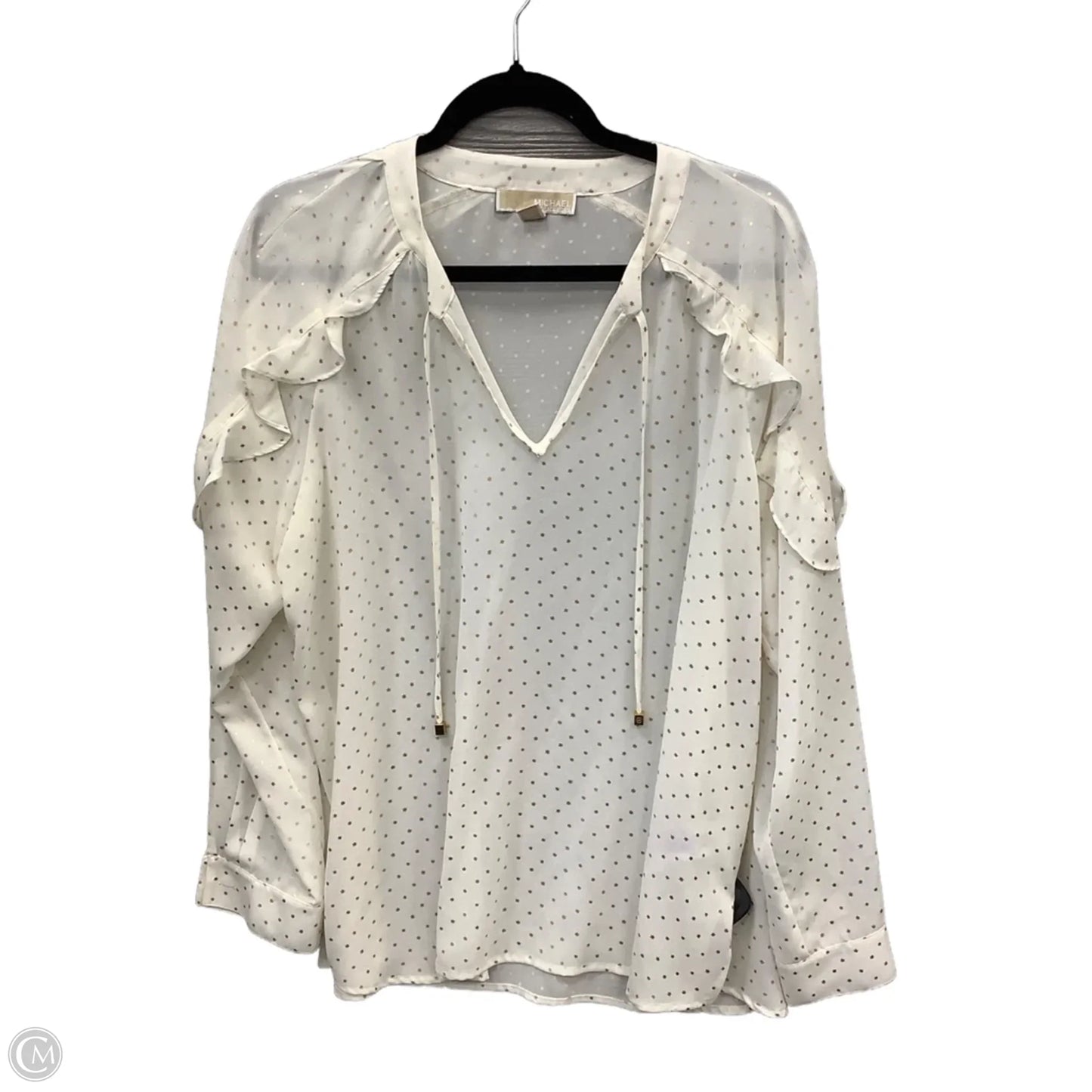 Top Long Sleeve By Michael By Michael Kors In White, Size: Xl