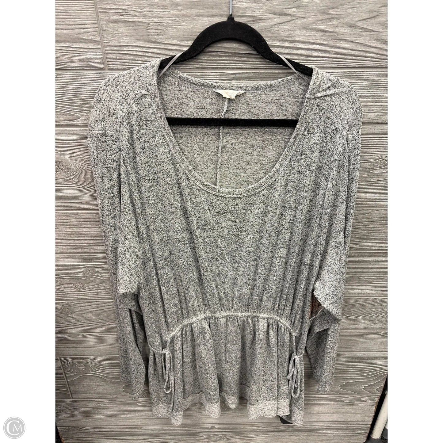 Top Long Sleeve By Caslon In Grey, Size: 3x