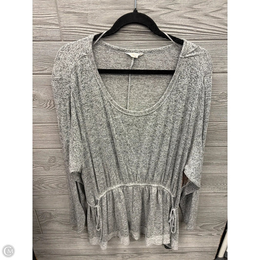 Top Long Sleeve By Caslon In Grey, Size: 3x