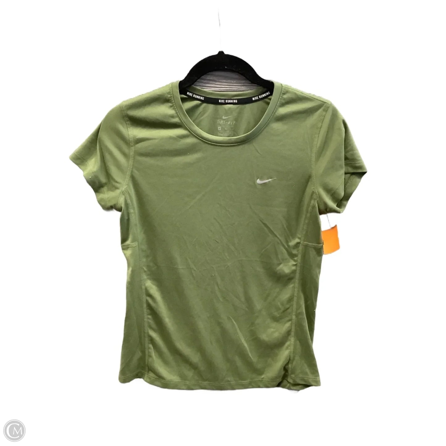 Athletic Top Short Sleeve By Nike In Green, Size: M