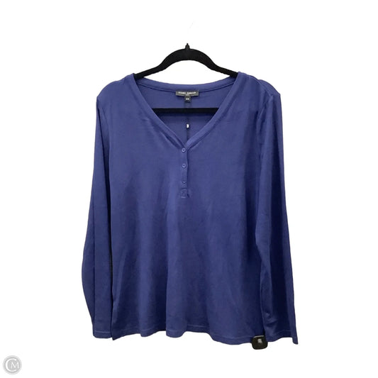 Top Long Sleeve By Mario Serrani In Blue, Size: M