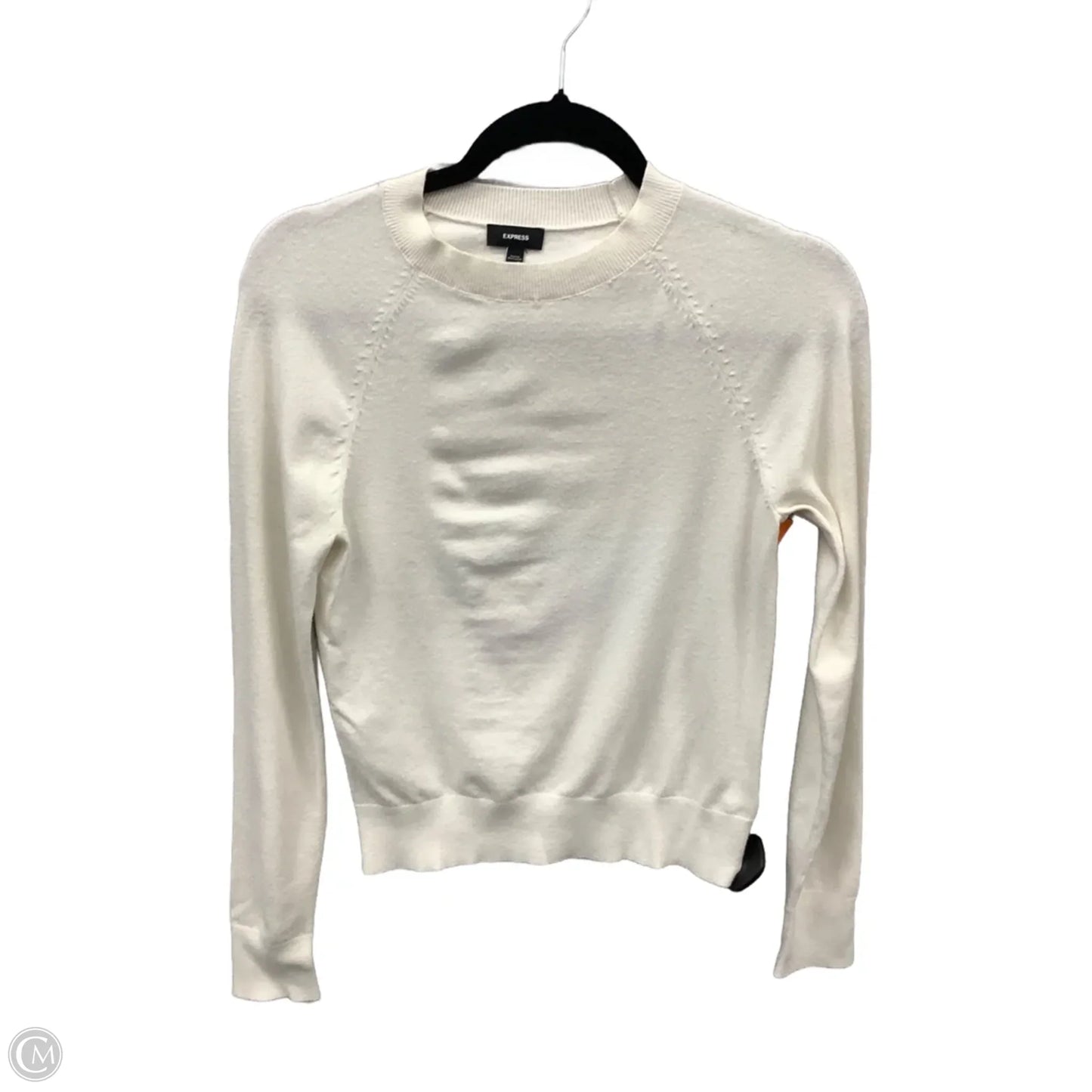 Top Long Sleeve By Express In White, Size: Xs
