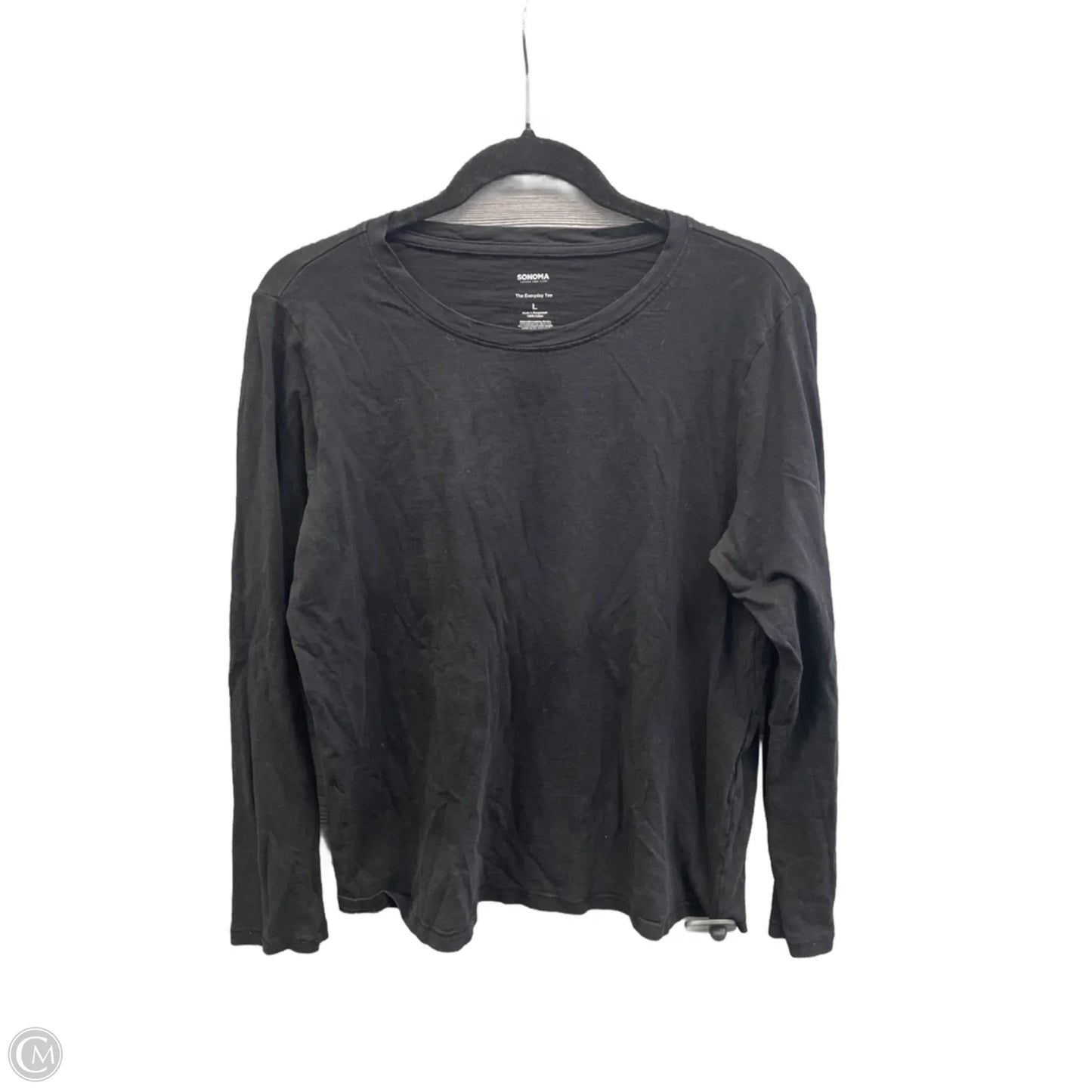 Top Long Sleeve Basic By Sonoma In Black, Size: L