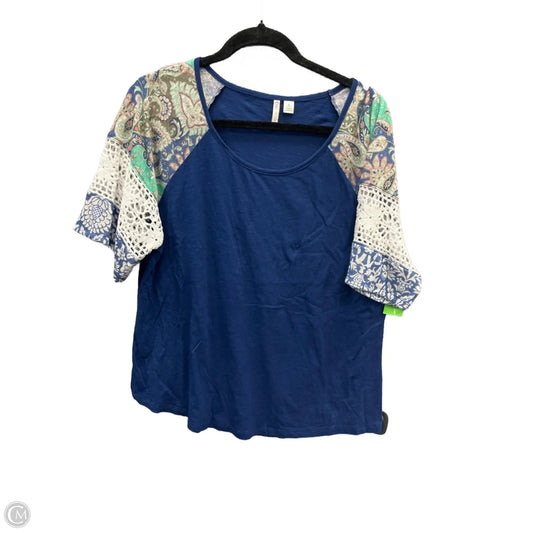 Top Short Sleeve By Cato In Blue, Size: Xl