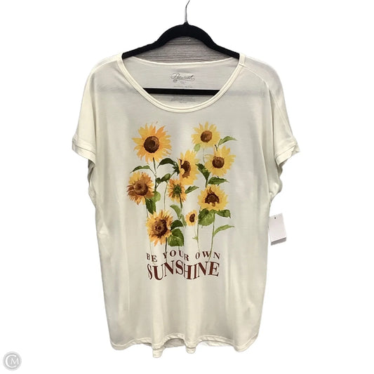 Top Short Sleeve By Clothes Mentor In White, Size: Xl