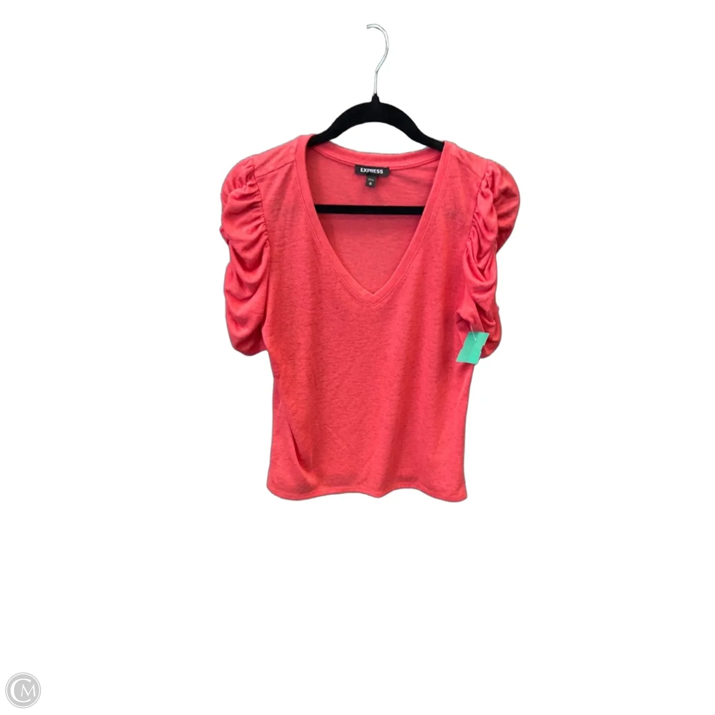 Top Short Sleeve By Express In Pink, Size: M