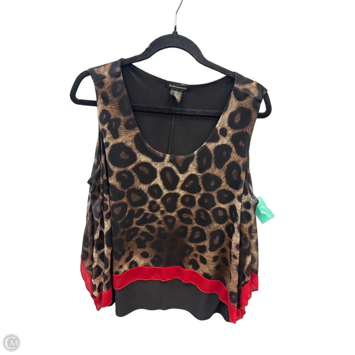Top Sleeveless By Susan Lawrence In Animal Print, Size: Xl