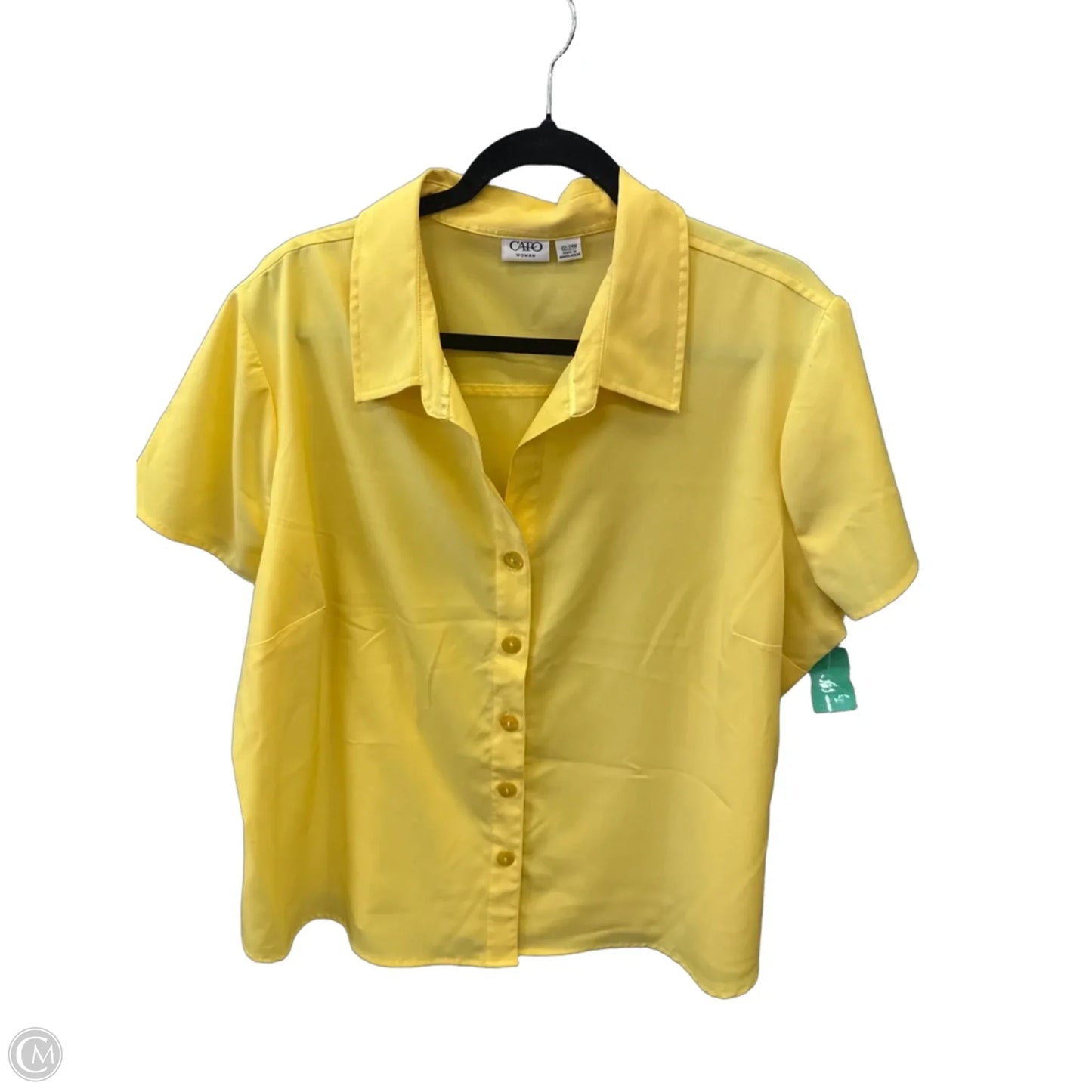 Top Short Sleeve By Cato In Yellow, Size: 3x
