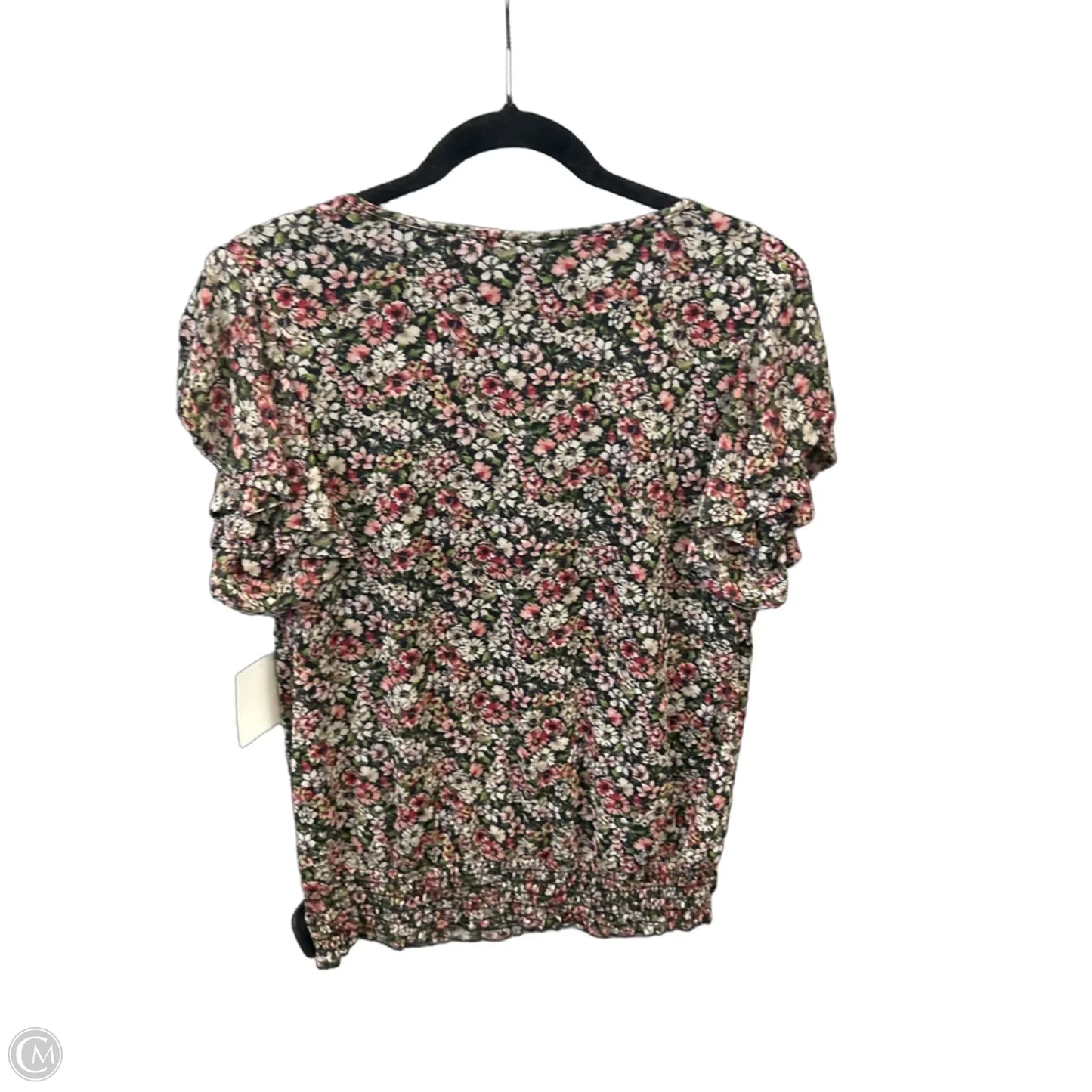 Top Short Sleeve By Perseption Concept In Floral Print, Size: M