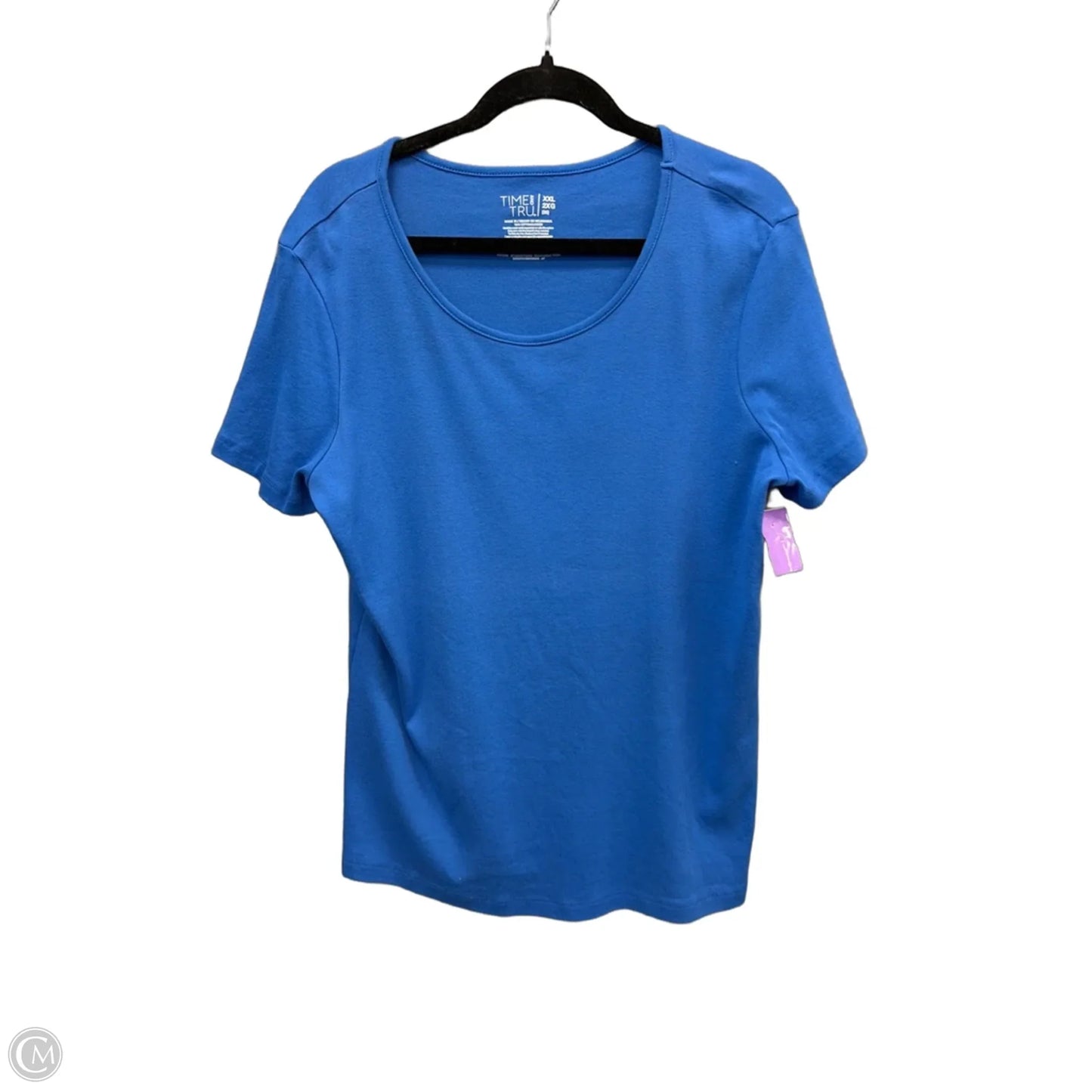 Top Short Sleeve By Time And Tru In Blue, Size: Xxl
